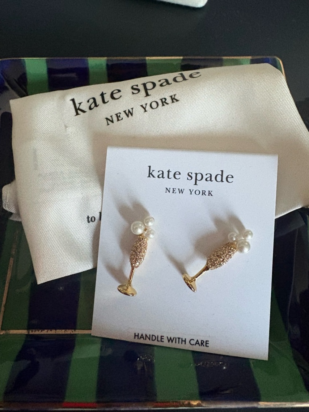 kate spade Gold Heart Bow Clip Earrings